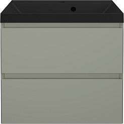 Style Line Тумба под раковину Манхэттен 60 Plus подвесная эмаль олива матовая – фотография-6